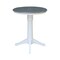 International Concepts Round 30 in Rd Top Ped Table, Counter Ht, White/Heather Gray, 30 W, 30 L, 35.9 in H, Wood K05-30RT-27B-6B - alternate 3